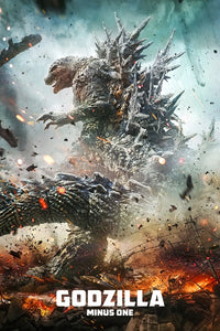 Godzilla Minus One Movie Poster featuring iconic monster imagery.
