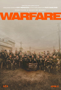Warfare Movie Poster Print showcasing dramatic action and warfare scenes.