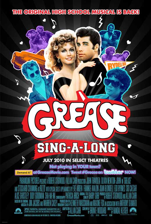 Grease Movie Poster - Classic Film Art Print featuring vibrant colors and iconic characters.