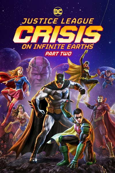 Justice League Crisis on Infinite Earths Part 2 Movie Poster featuring iconic superheroes.
