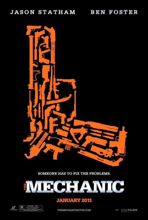 The Mechanic Movie Poster featuring dramatic visuals, 27x40 inches.