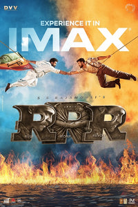 RRR Movie Poster featuring epic action film art