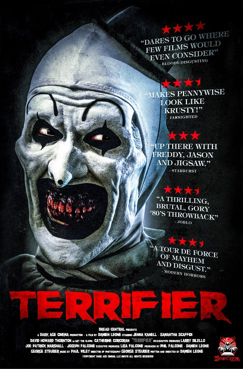 Terrifier Movie Poster featuring iconic horror character
