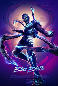 Blue Beetle Movie Poster showcasing vibrant design and colors.