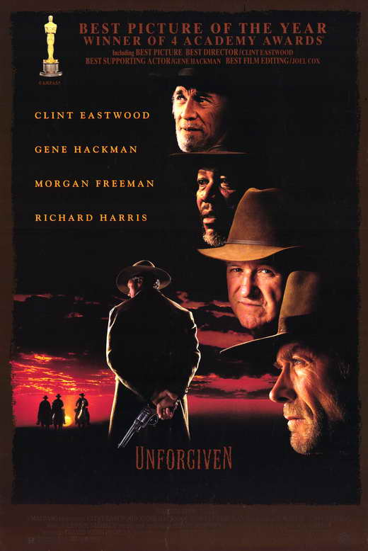 Unforgiven Movie Poster Print in 11x17 size, showcasing iconic film art.