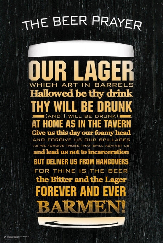 Beer Prayer Poster Print - Rolled Art for Home & Office