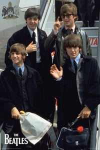 Beatles Plane Arriving in America Rolled Poster Print