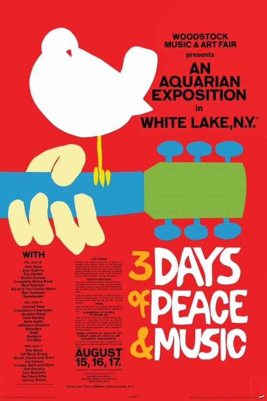 Woodstock Concert Poster Print - 22x34 Rolled Poster