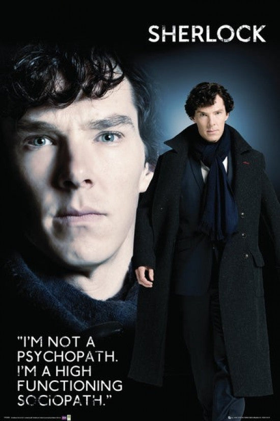 Sherlock Sociopath Poster Print - 22x34 Rolled Art