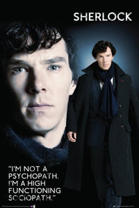 Sherlock Sociopath Poster Print - 22x34 Rolled Art