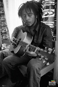 Bob Marley Playing Guitar Poster Print - 22x34