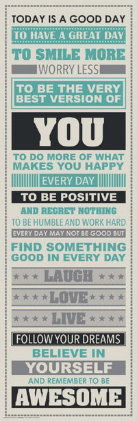 Laugh More Be Awesome Motivational Poster Print - 12x36