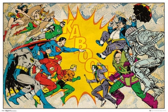 DC Comics Heroes vs Villains Poster showcasing epic characters