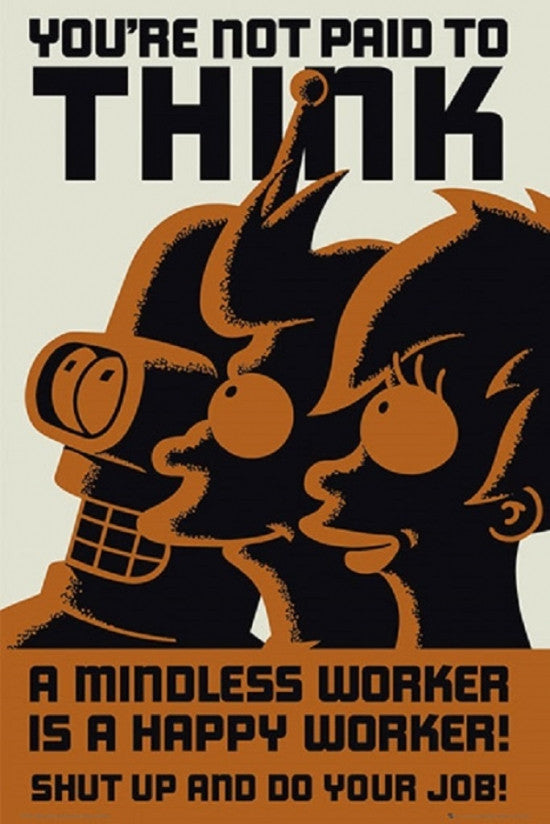 Futurama Don't Think Poster Print (24x36) - Rolled Poster