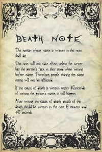 Death Note Rules Poster Print - 22x34 Rolled Art