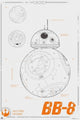 Star Wars BB-8 Blueprint Poster Print - 24x36