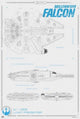Star Wars Millennium Falcon Blueprint Poster Print - 22x34