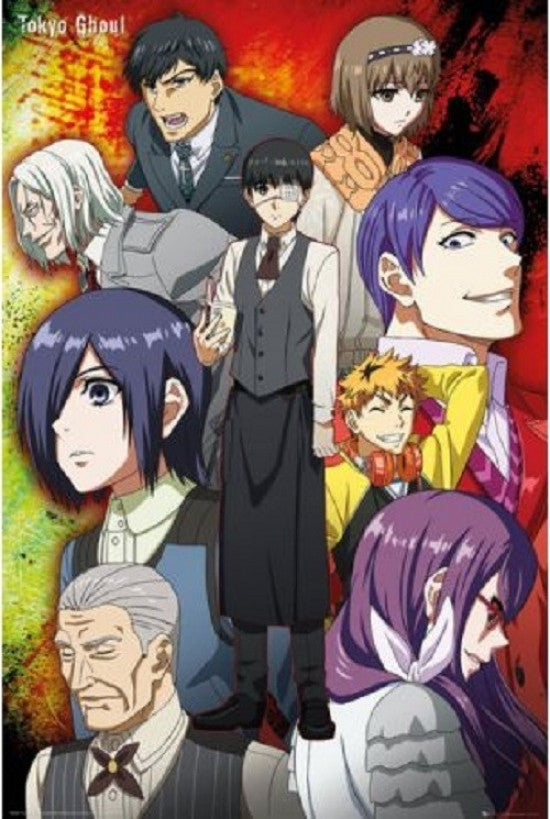Tokyo Ghoul Group Anime Poster Print - 24x36