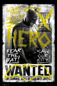 Batman vs Superman - Hero Wanted Poster Print 22x34