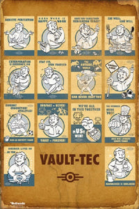Fallout 4 Vault Tec Poster Print - 24x36 Rolled Art
