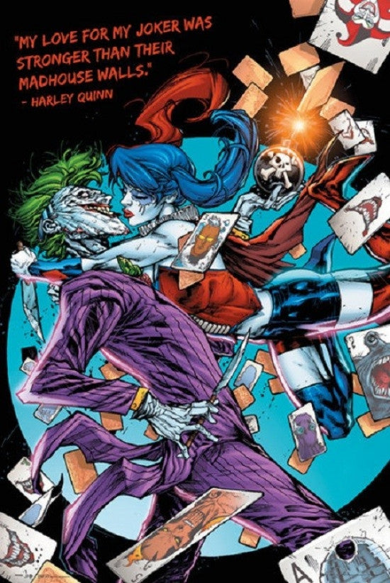 Harley Quinn & Joker Kiss Poster Print - 22x34 | DC Comics