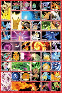 Pokemon Moves Poster Print - Rolled Art for Fans