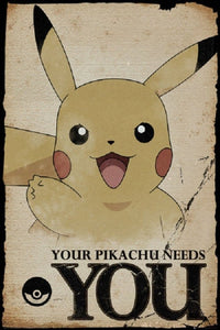 Pokemon Pikachu Needs You Poster Print - 22x34 Rolled Poster