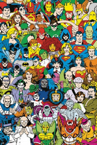 DC Comics Retro Comic Characters Poster Print - 22x34