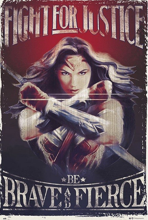Wonder Woman Fight Poster Print - 22x34 Rolled Poster
