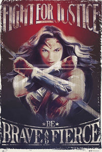 Wonder Woman Fight Poster Print - 22x34 Rolled Poster
