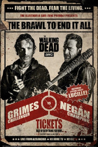 Walking Dead Grimes vs Negan Rolled Poster Print - 22x34
