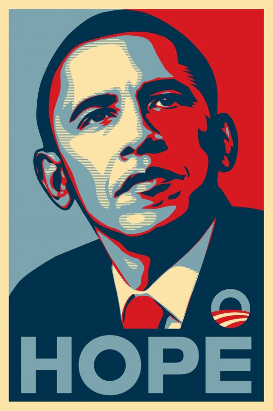 Obama Hope Poster Print (24 x 36) showcasing a powerful message of hope.