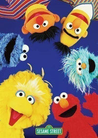 Colorful Sesame Street Cast Poster featuring beloved characters.