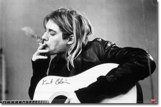 Kurt Cobain Smoking Poster Print - 34x22 Rolled Art