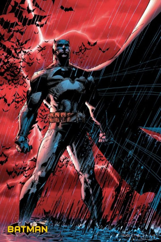 Batman Comic Red Poster Print - 22x34 Rolled Art