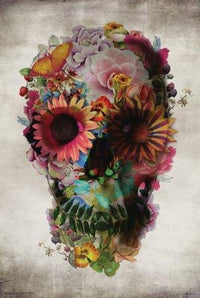 Flower Skull Poster Print - Rolled Art Print 22x34