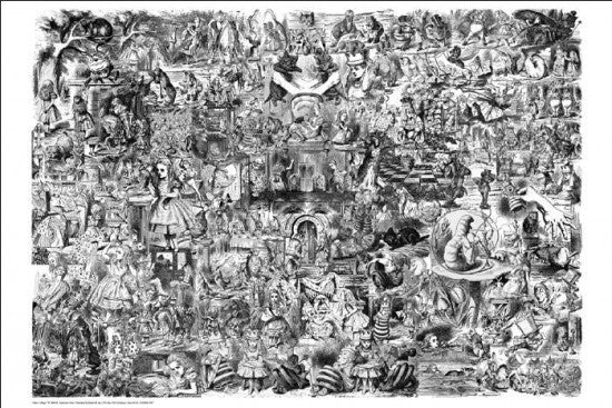 Alice In Wonderland Collage Poster Print - 36x24
