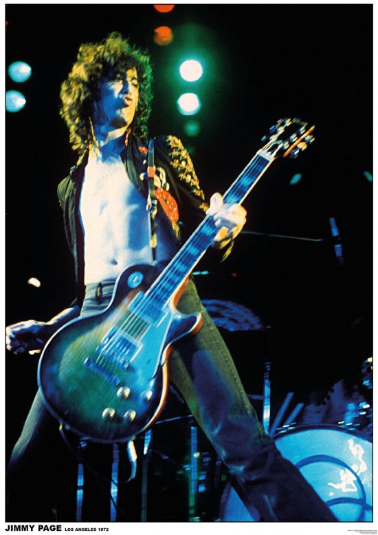 Jimmy Page Led Zeppelin Poster - Los Angeles 1972 Print