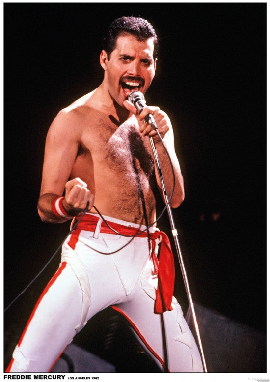 Freddie Mercury LA Queen Poster Print - Los Angeles 1982