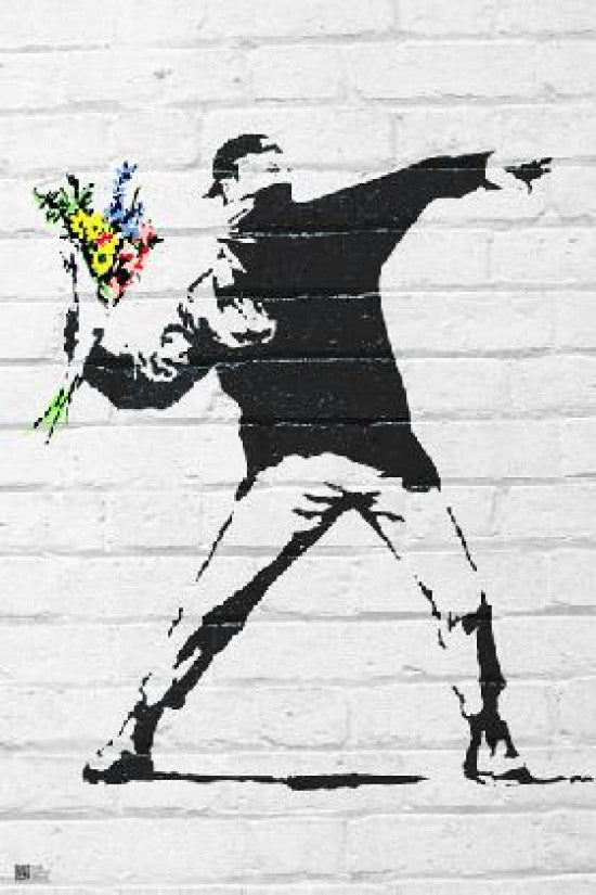 Banksy Flower Bomber Rolled Poster Print - 22x34