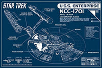Star Trek Blueprint Poster - USS Enterprise 24x36 Print
