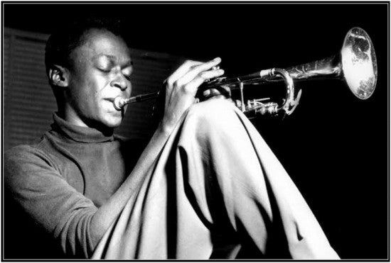 Miles Davis Sitting with Trumpet Poster Print - 36x24