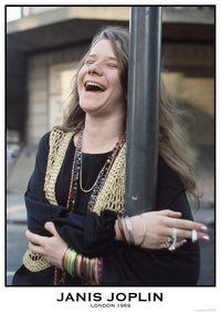 Janis Joplin Laughing Poster Print - 22x34 Rolled Art