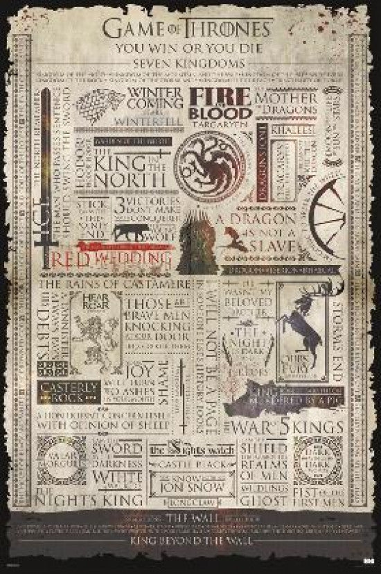 Game Of Thrones Infographic Poster Print - 22x34