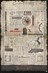 Game Of Thrones Infographic Poster Print - 22x34