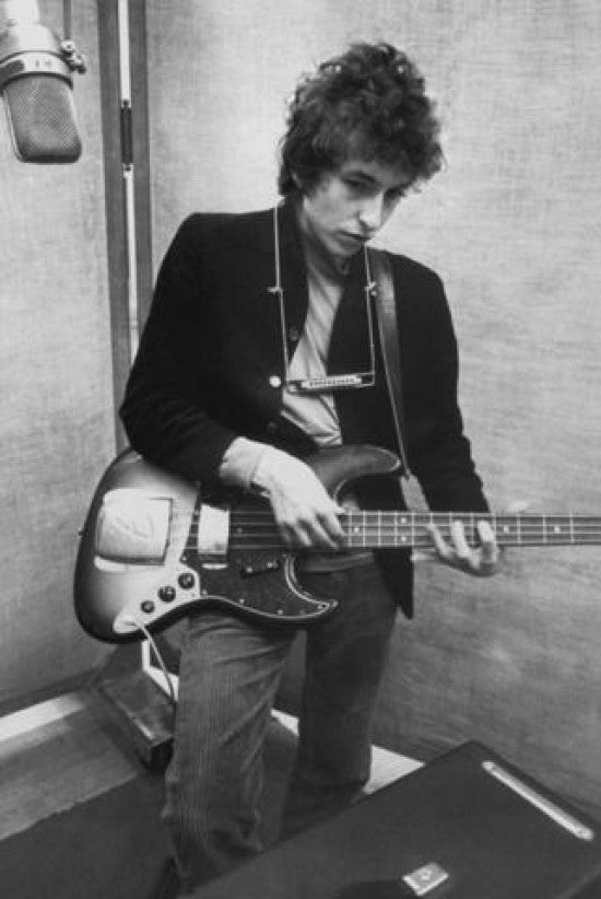Bob Dylan Studio Bass Guitar Rolled Poster Print - 24x36