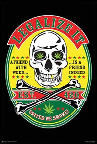 Legalize It Skull Poster Print - 22x34 Rolled Poster