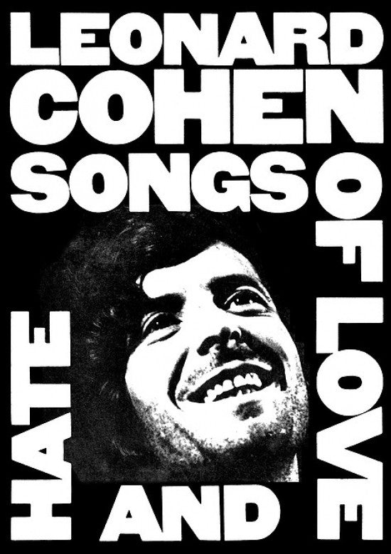 Leonard Cohen Love Hate Love and Hate Poster Print - 24x36