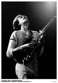 Santana Live Black and White Poster Print - 22x34