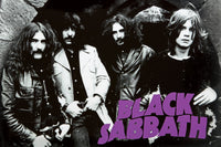 Black Sabbath Early Group BW Horizontal Poster Print 36x24